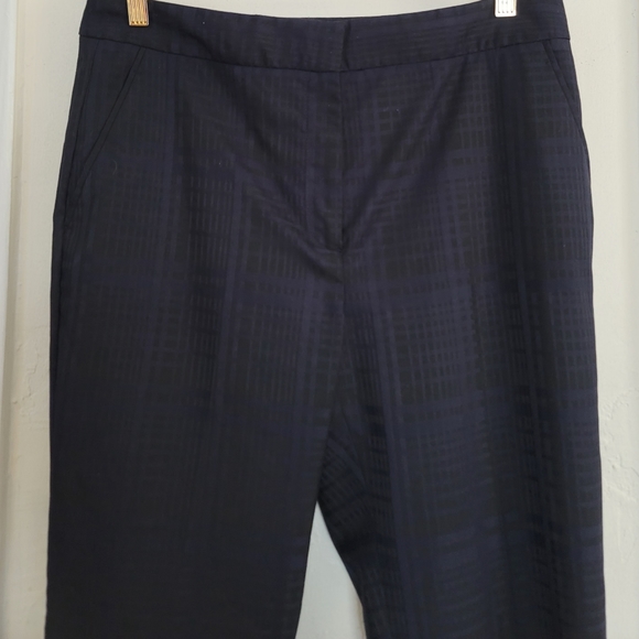 Reiss Navy Blue Plaid Margot Tapered Leg  Stretch Ankle Pants Size 8 - Picture 6 of 16